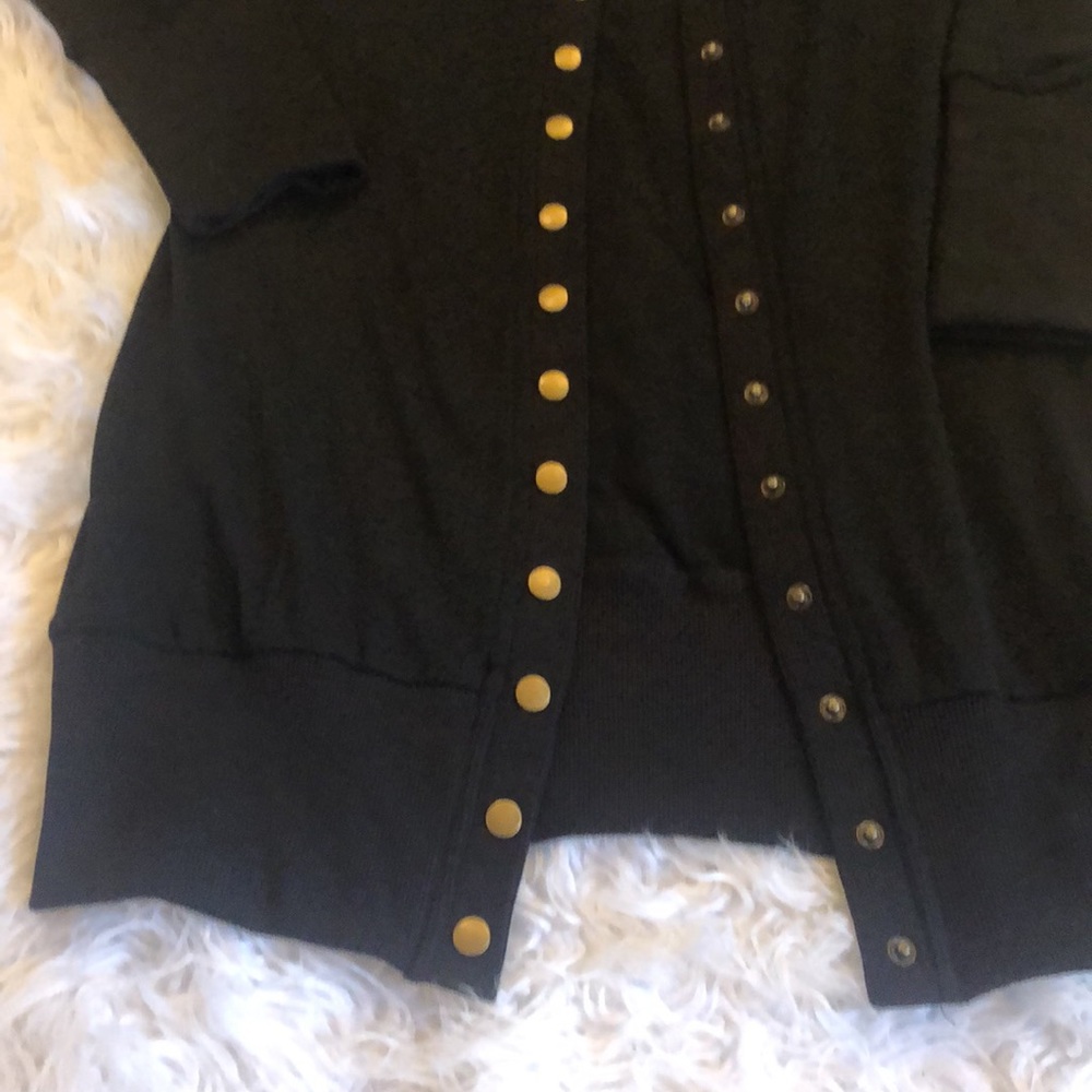 Long Sleeve Snap Button Down Solid Color Knit Rib… - image 8